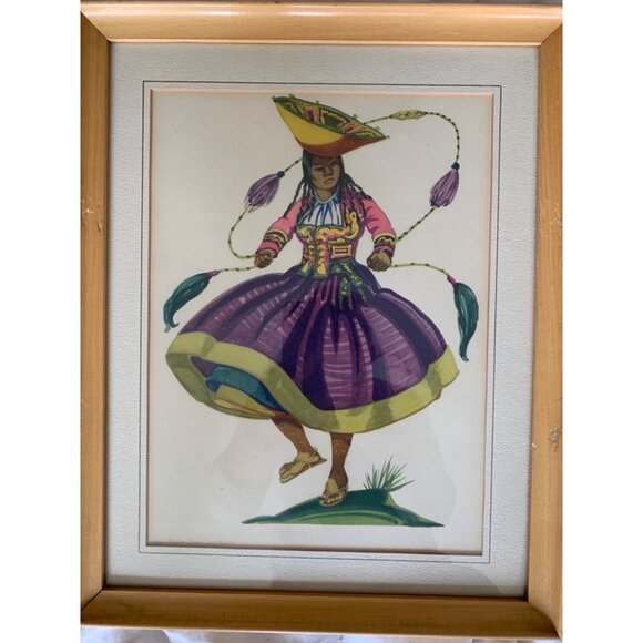 Vintage Ada Peacock Framed Prints Peru Paraguay Latin Set of 3 15" x 12" 8454 - Picture 6 of 8